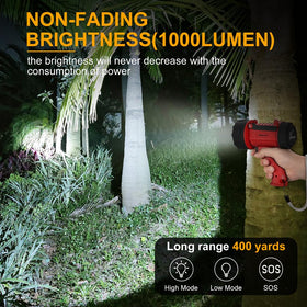 YIERBLUE spotlight with foldable-stand offers hands-free operation.