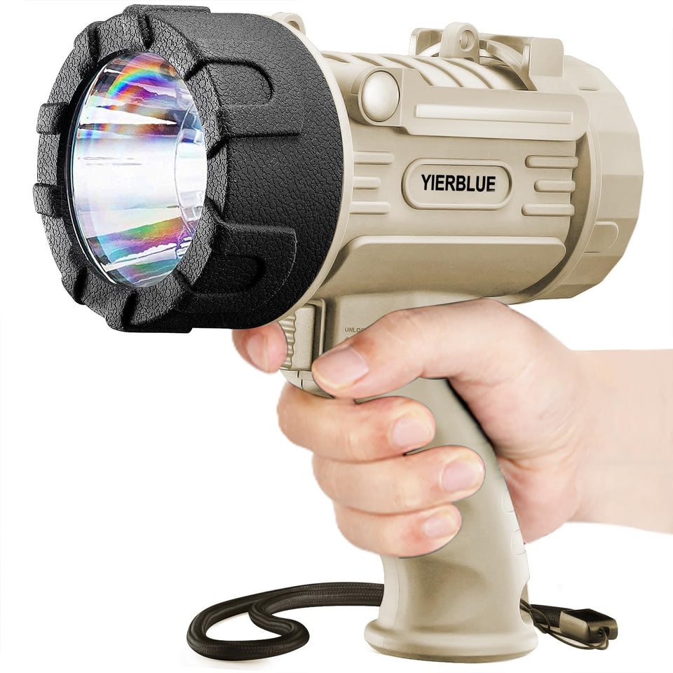 YIERBLUE spotlight with front red lens for targeted signaling and hunting lighting