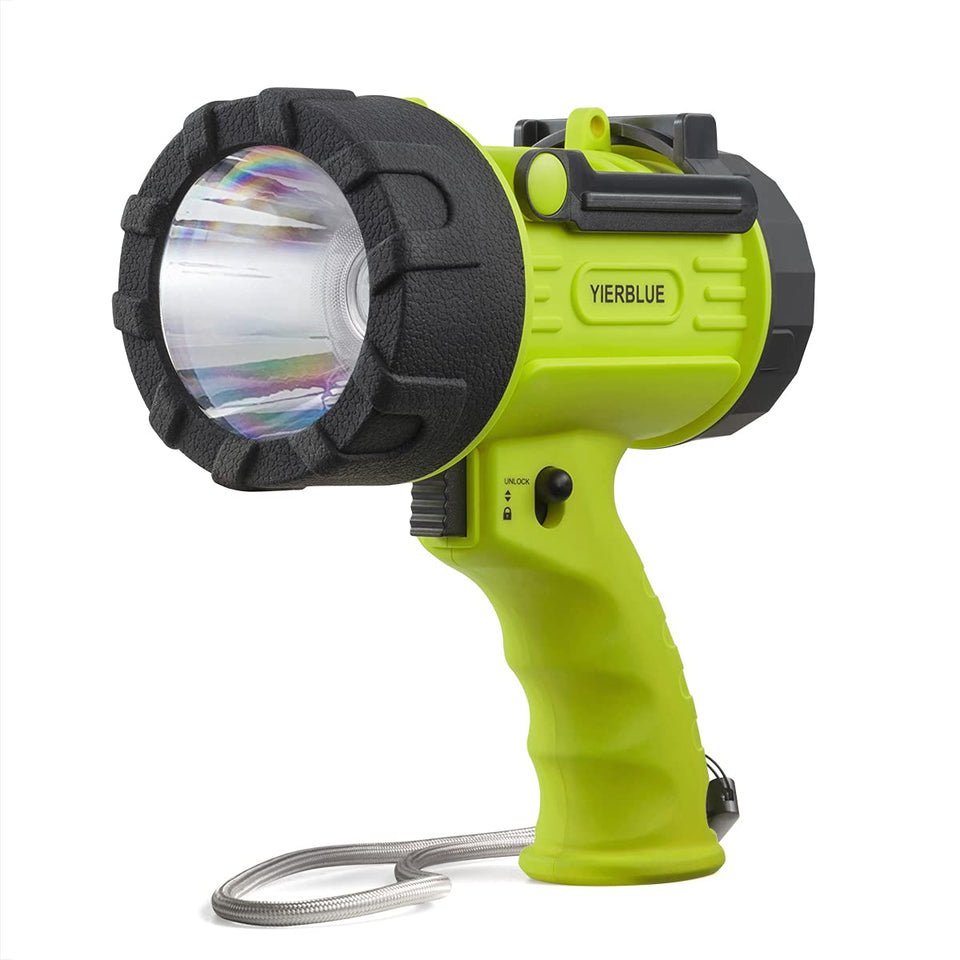 YIERBLUE rechargeable spotlight front view for rugged outdoor tasks