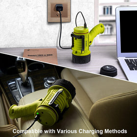 YIERBLUE spotlight charging via USB-C for quick recharge on the go