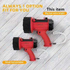 YIERBLUE spotlight offers emergency power output to charge devices.