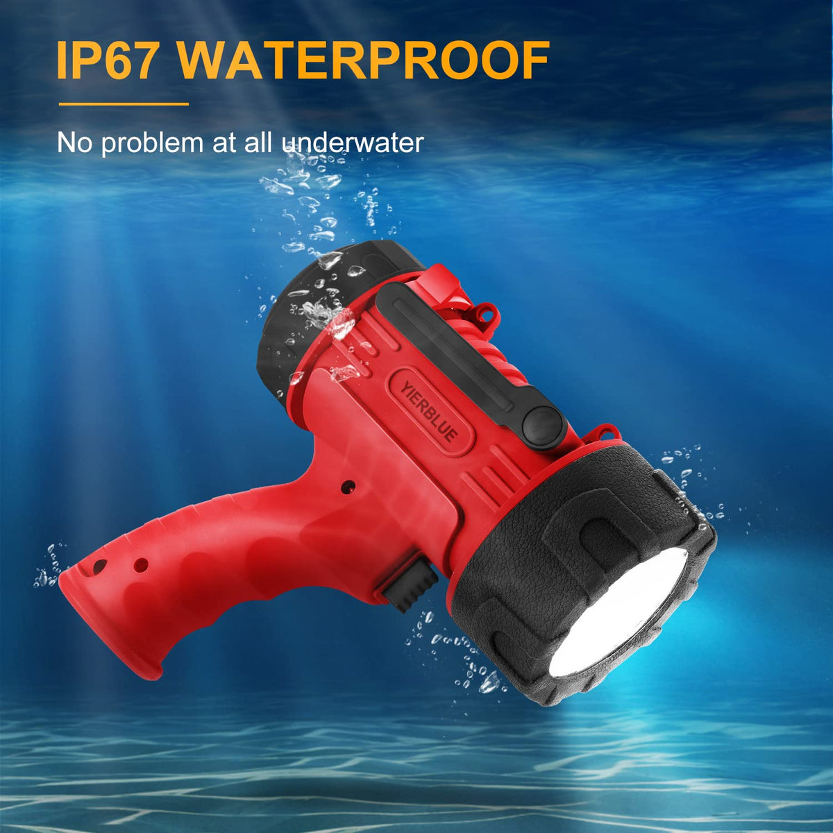 YIERBLUE spotlight floating design for easy recovery after a drop.