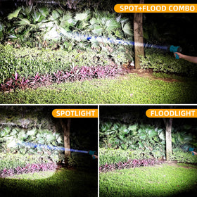 YIERBLUE spotlight with long-range beam suitable for outdoor search tasks.