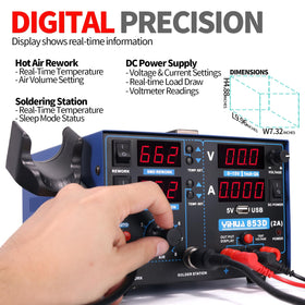 YIHUA 853D-dc-power-supply-meter provides versatile voltage testing during repairs.