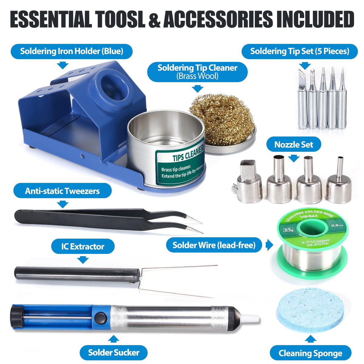 YIHUA 862BD+ brass wool tip cleaner extends tip life