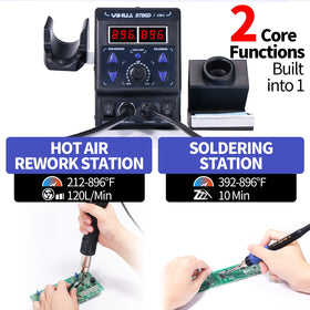 YIHUA 8786D hot air nozzle set supports clean rework on compact electronics.
