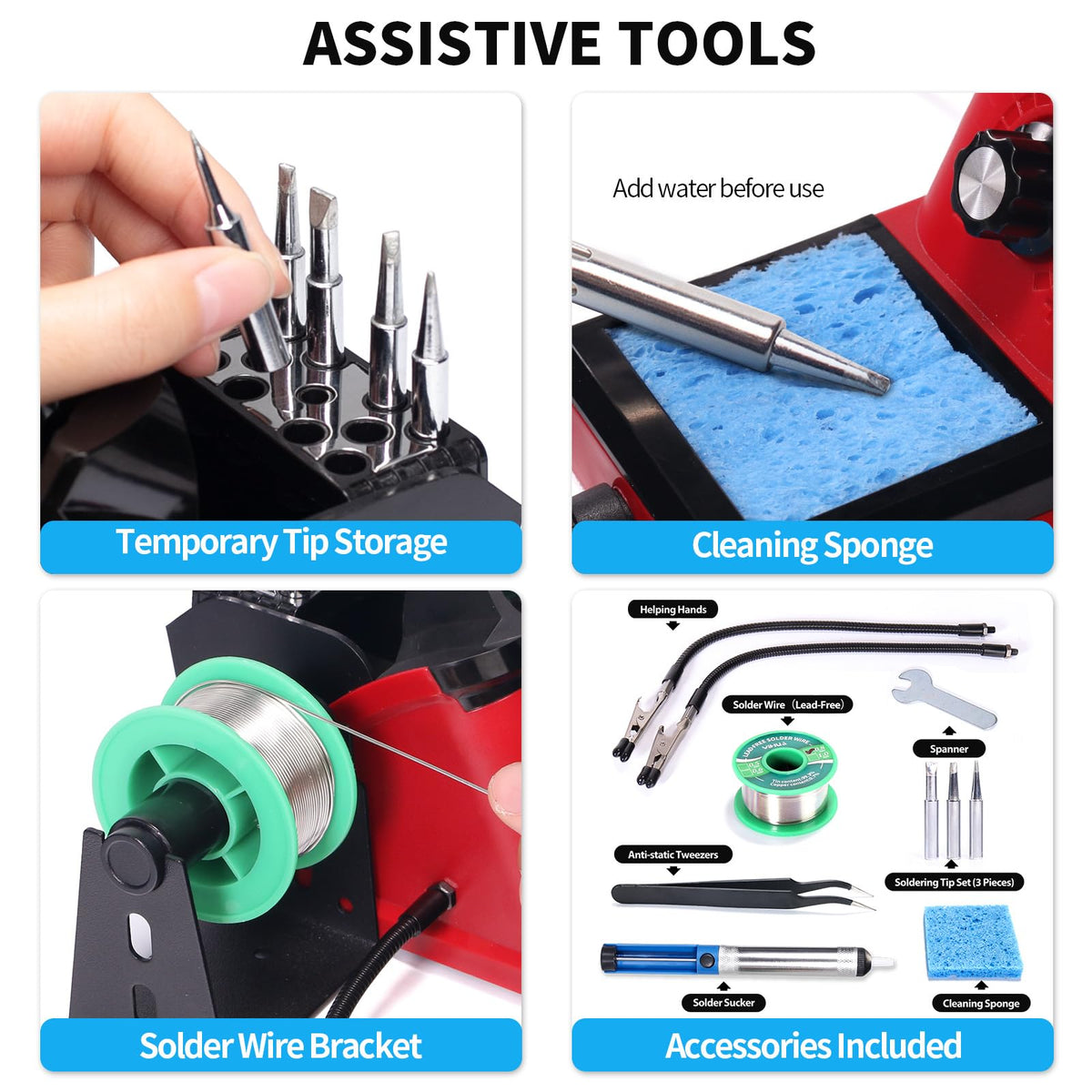Desoldering pump included in the YIHUA 926 III kit for removal work