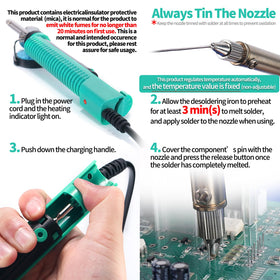 YIHUA 929D-V cleaning pin shown for clearing residual solder.