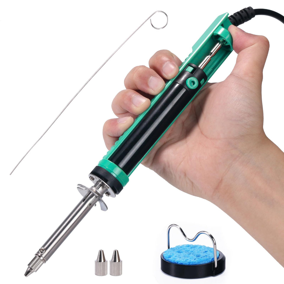 YIHUA 929D-V desoldering iron shown in a compact ergonomic design for single-handed use.