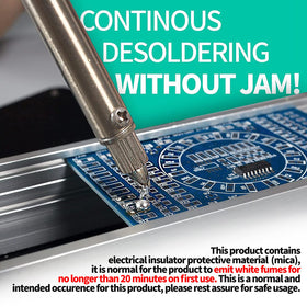 YIHUA 929D-V desoldering pump integrated with iron in action for efficient joint removal.
