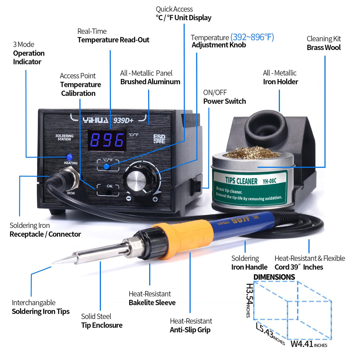 Built-in transformer detail emphasizing safe power delivery