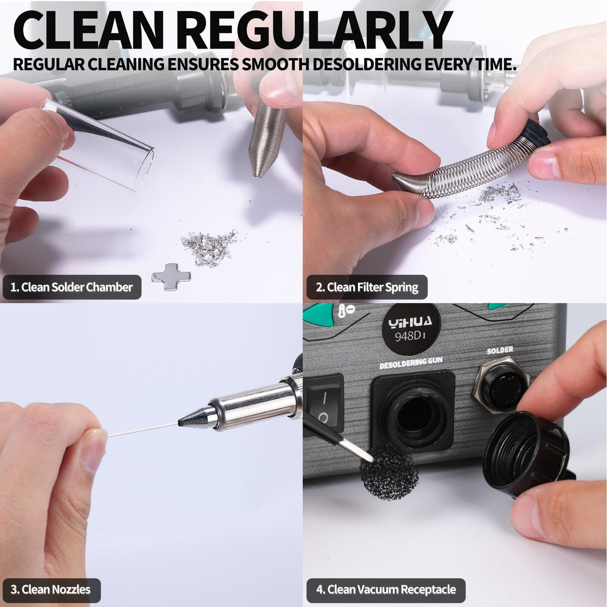 YIHUA 948D-I desoldering station filtration system for clean air flow