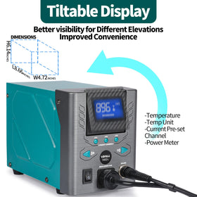 YIHUA 948D-I desoldering station side view emphasizing ergonomic gun handling