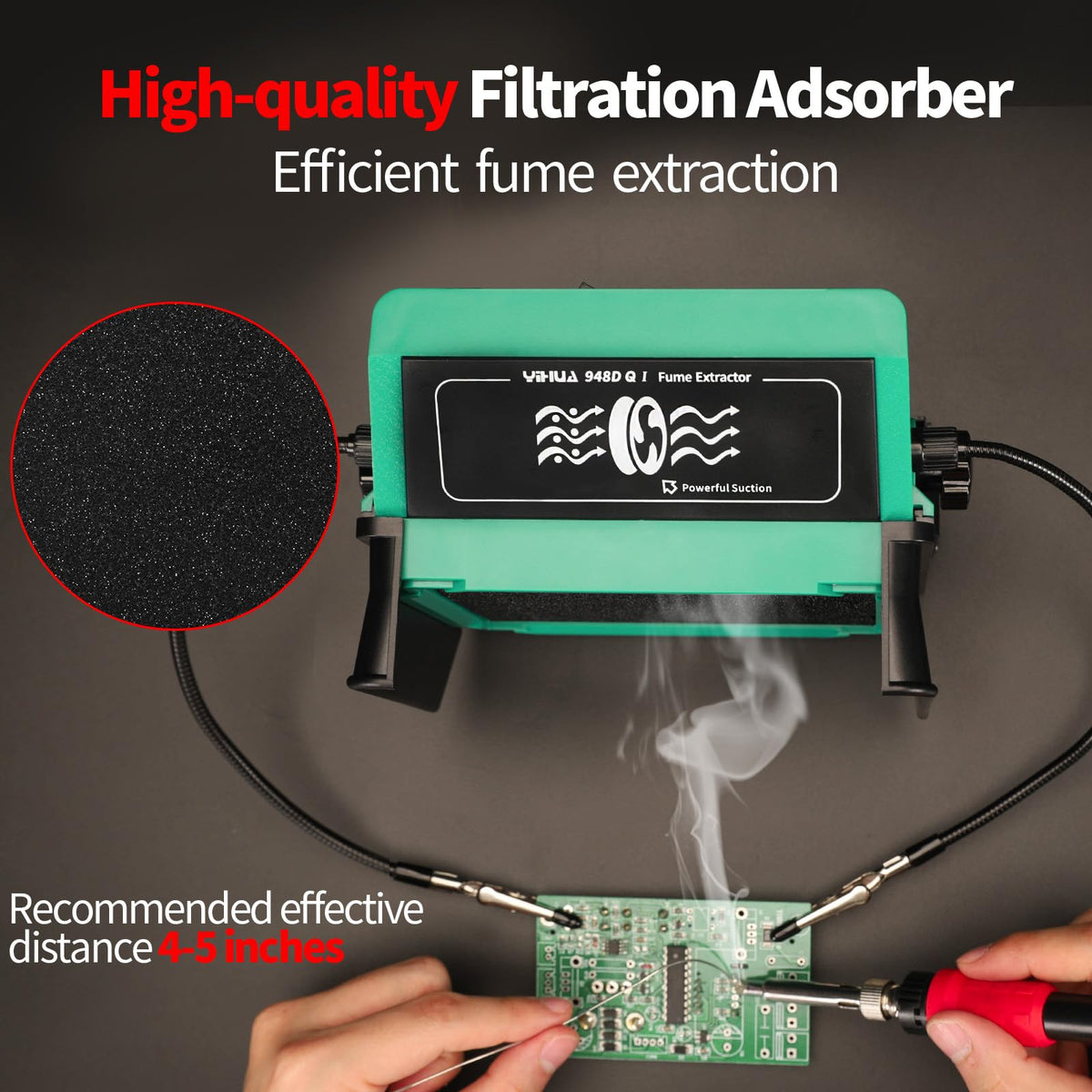 YIHUA 948DQ-I tiltable stand enables adaptable filtration during joints