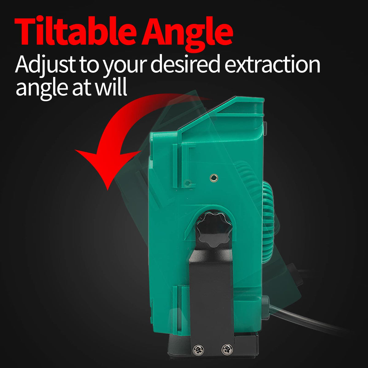 Tiltable stand on YIHUA 948DQ-I set at 30 degrees for adjustable coverage
