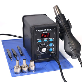 YIHUA 959D hot air station front view with precision control panel.
