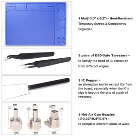 YIHUA 959D hot air nozzle attachment for versatile tasks.
