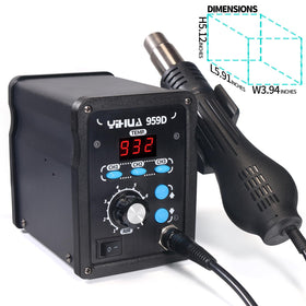 YIHUA 959D safety indicator highlighting built-in protections.
