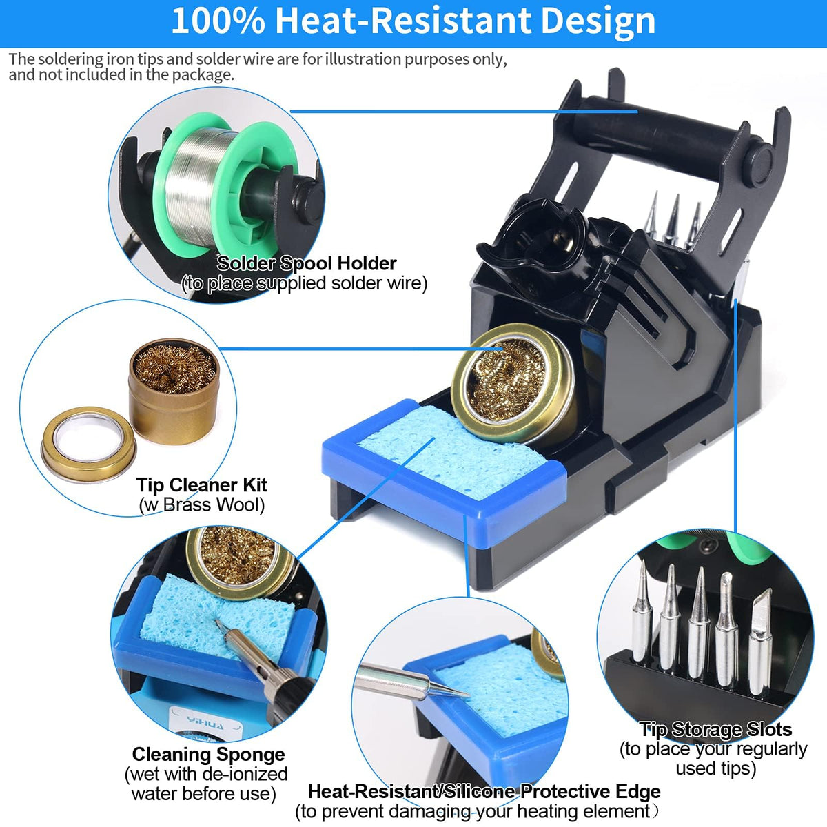 YIHUA X-2 Evolution spool holder supports solder wires neatly.