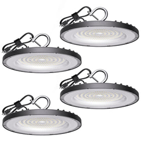 Yihuven 4-pack LED high bay light package ready for efficient warehouse lighting.
