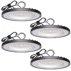 Yihuven four-pack UFO high bay light provides bright, energy-efficient illumination for large spaces.