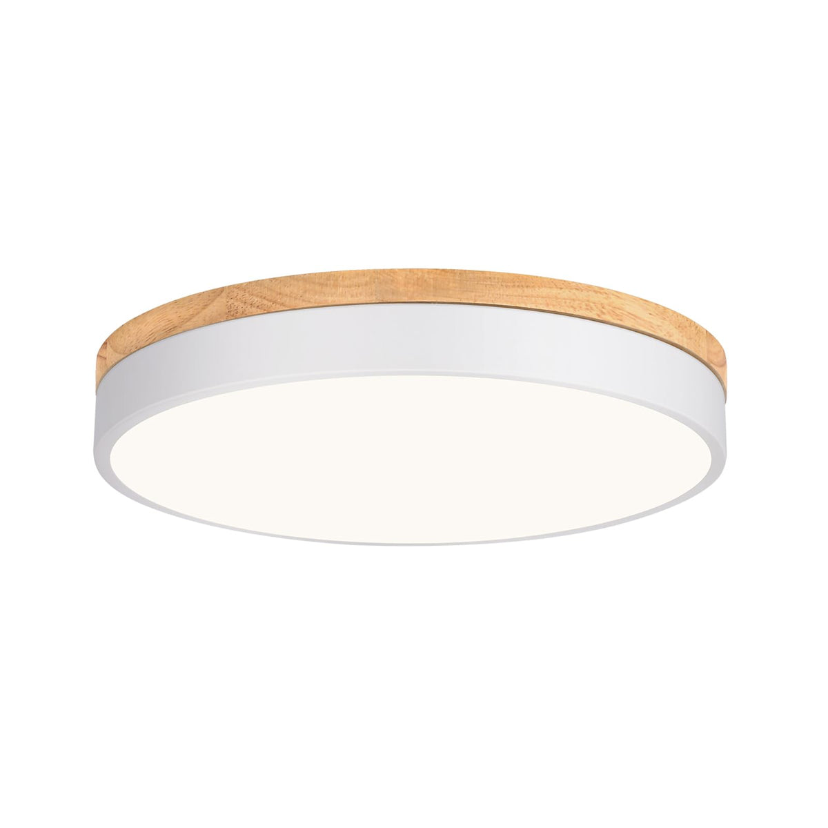 Yiisem dimmable wood LED flush mount light during assembly adds contemporary style.