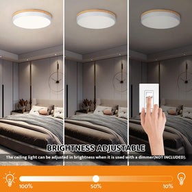 Yiisem flush mount light in living room delivers warm ambience and clean lines.