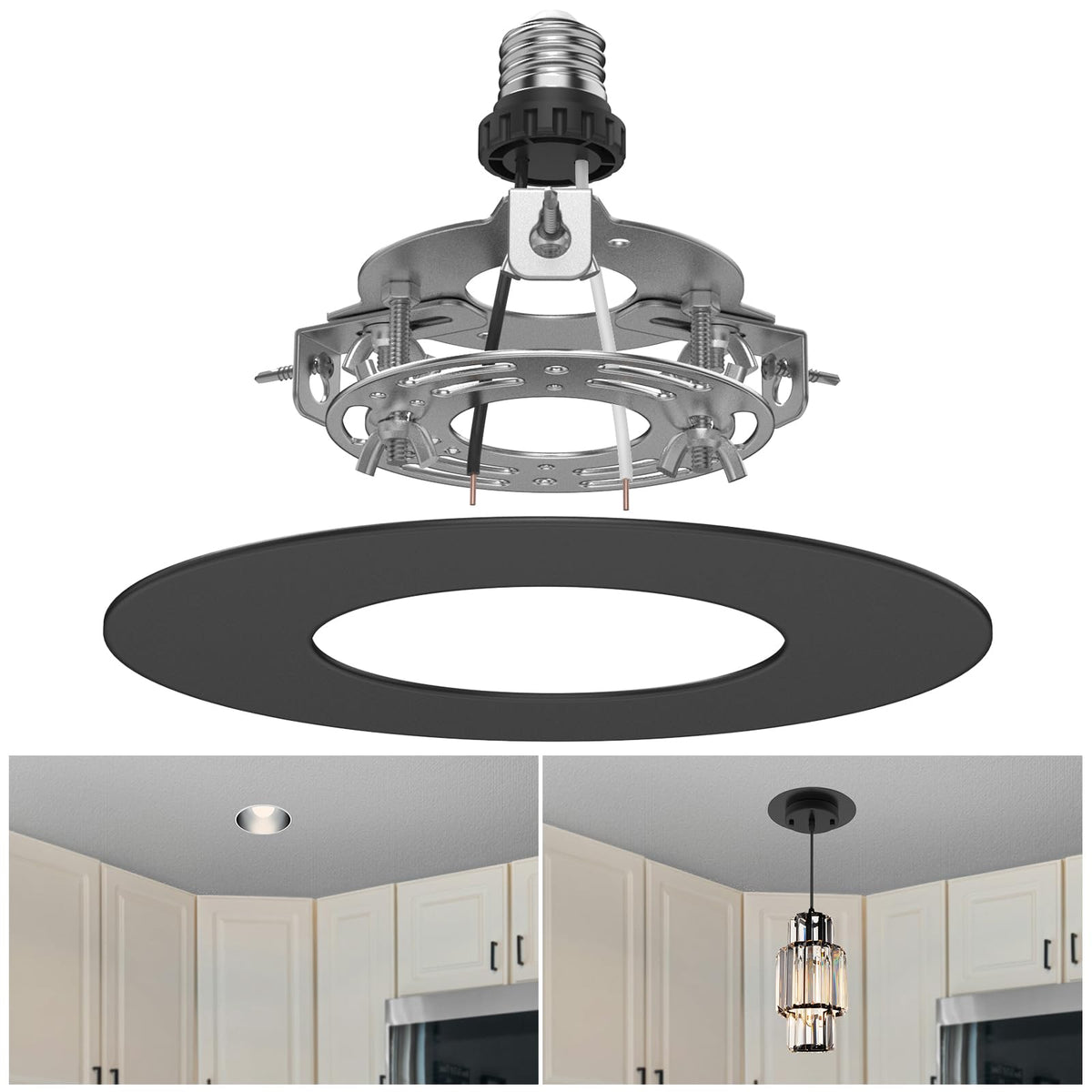 YIIZON 5–6 inch conversion pendant kit enables an easy upgrade to hanging lighting.