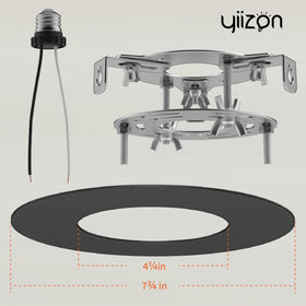 YIIZON premium steel construction provides durable support for pendants and small ceiling fans.