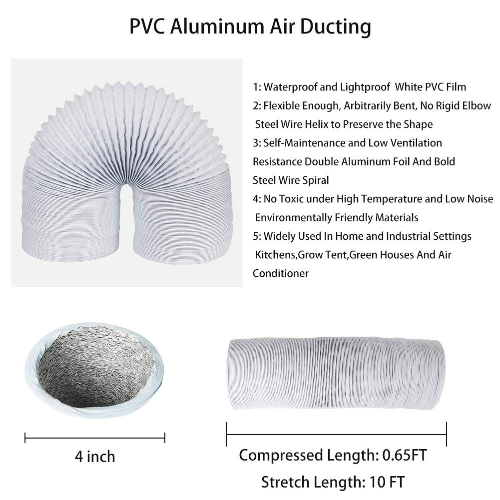 YIJUHOU 10ft dryer vent hose demonstrates durable design for continuous residential ventilation.