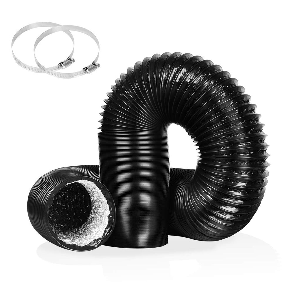YIJUHOU black 4-inch air duct 10ft for versatile kitchen and bathroom ventilation.