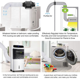 YIJUHOU versatile HVAC venting for kitchen, dryer, bathroom, greenhouse, and grow tent setups.