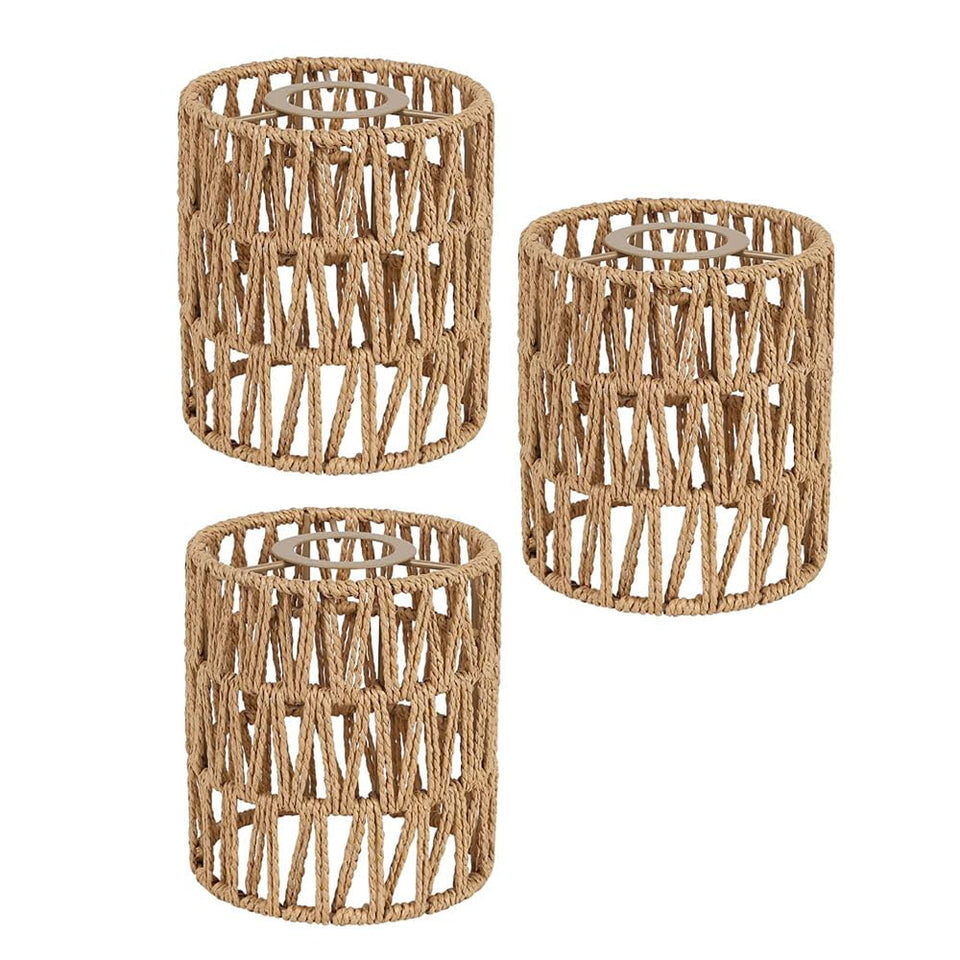 YIKEGE LICHT rattan lampshade close-up showing natural weave for warmth.