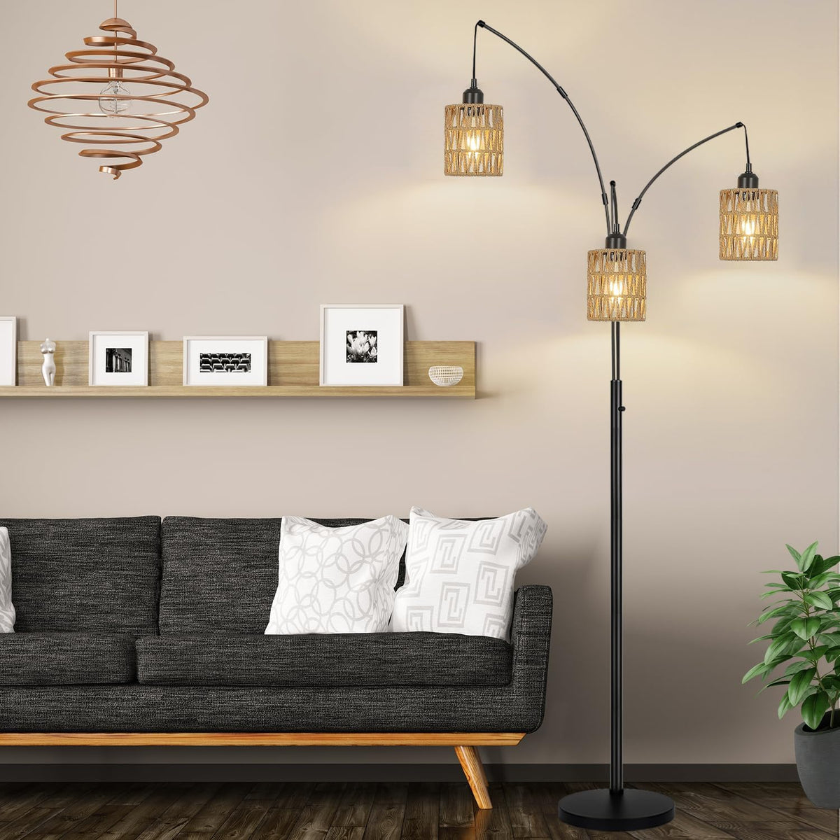 YIKEGE LICHT rattan lampshade wall sconce accent lighting.