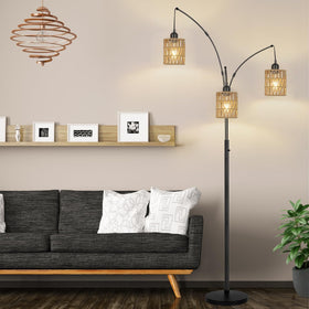 YIKEGE LICHT rattan lampshade wall sconce accent lighting.