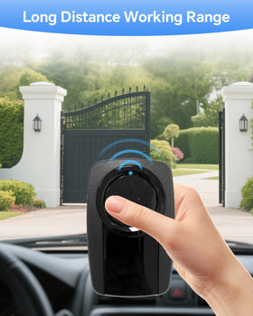 YIKQIDIS 380UT remote, back panel, reliable brand compatibility through DIP switch.