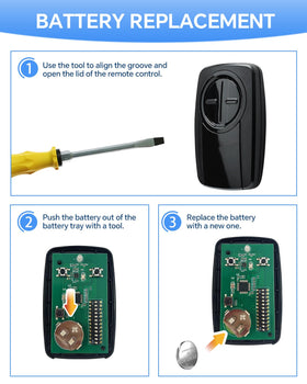 YIKQIDIS remote on wall, universal garage access for LiftMaster, Chamberlain, Genie.