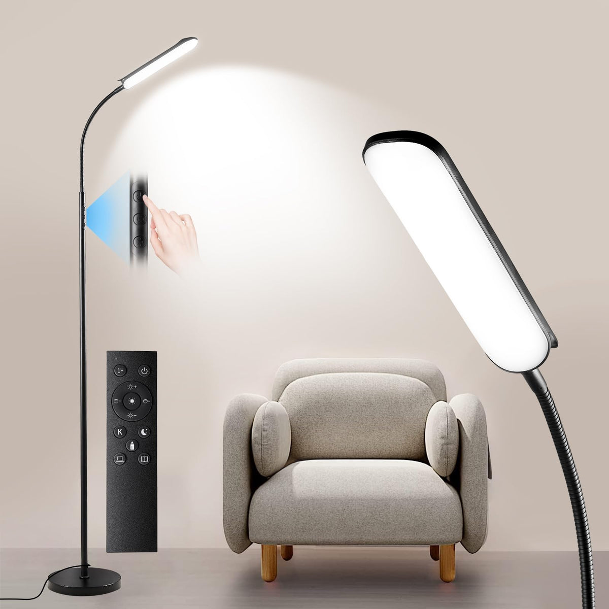 Yikuneng dimmable lamp with remote control for easy brightness adjustments