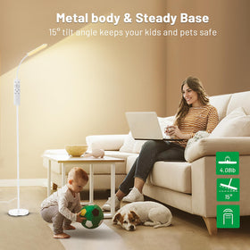 Yikuneng sturdy base floor lamp ensures stable, safe setup in living rooms.
