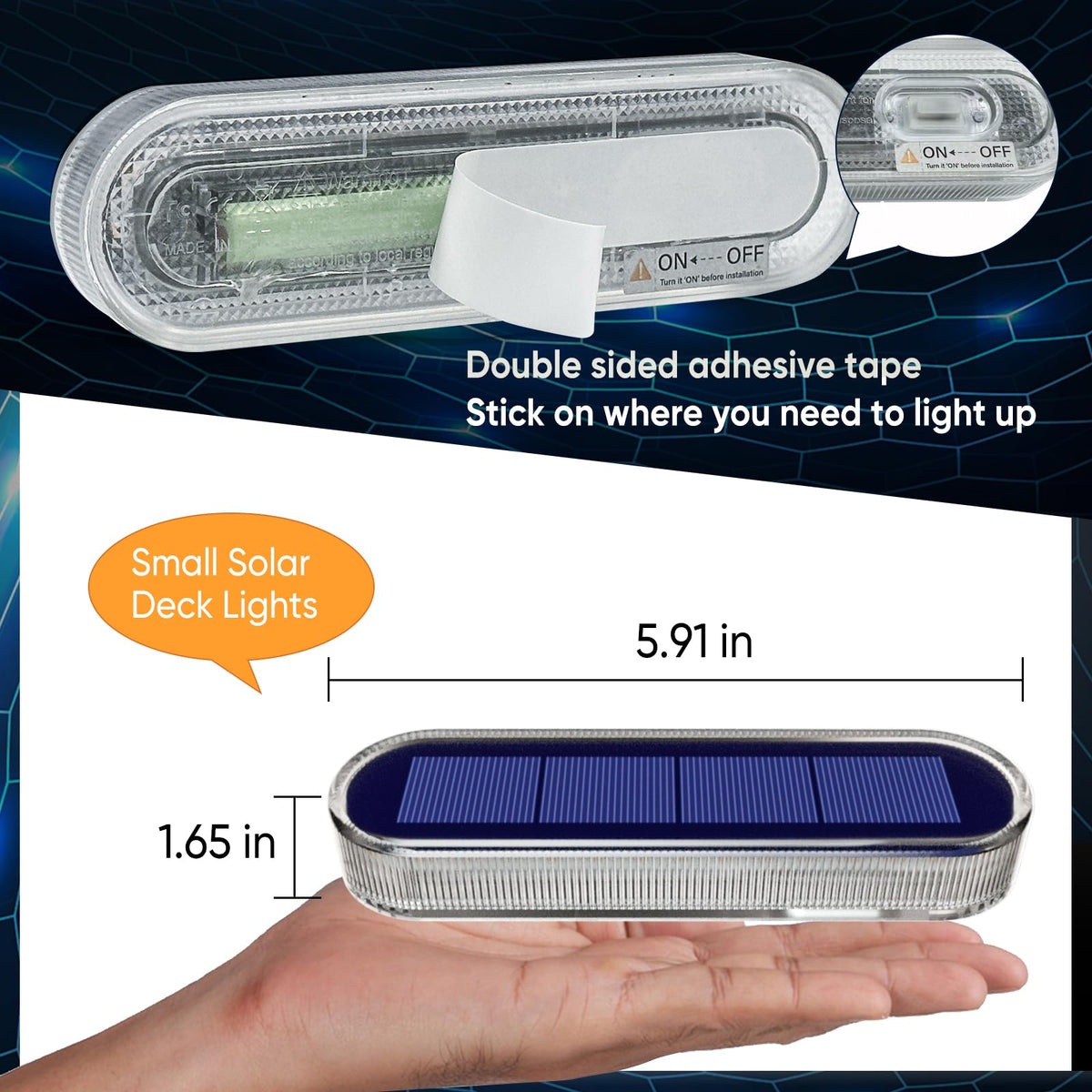 YiLaie auto on/off solar step light powered by daylight charging