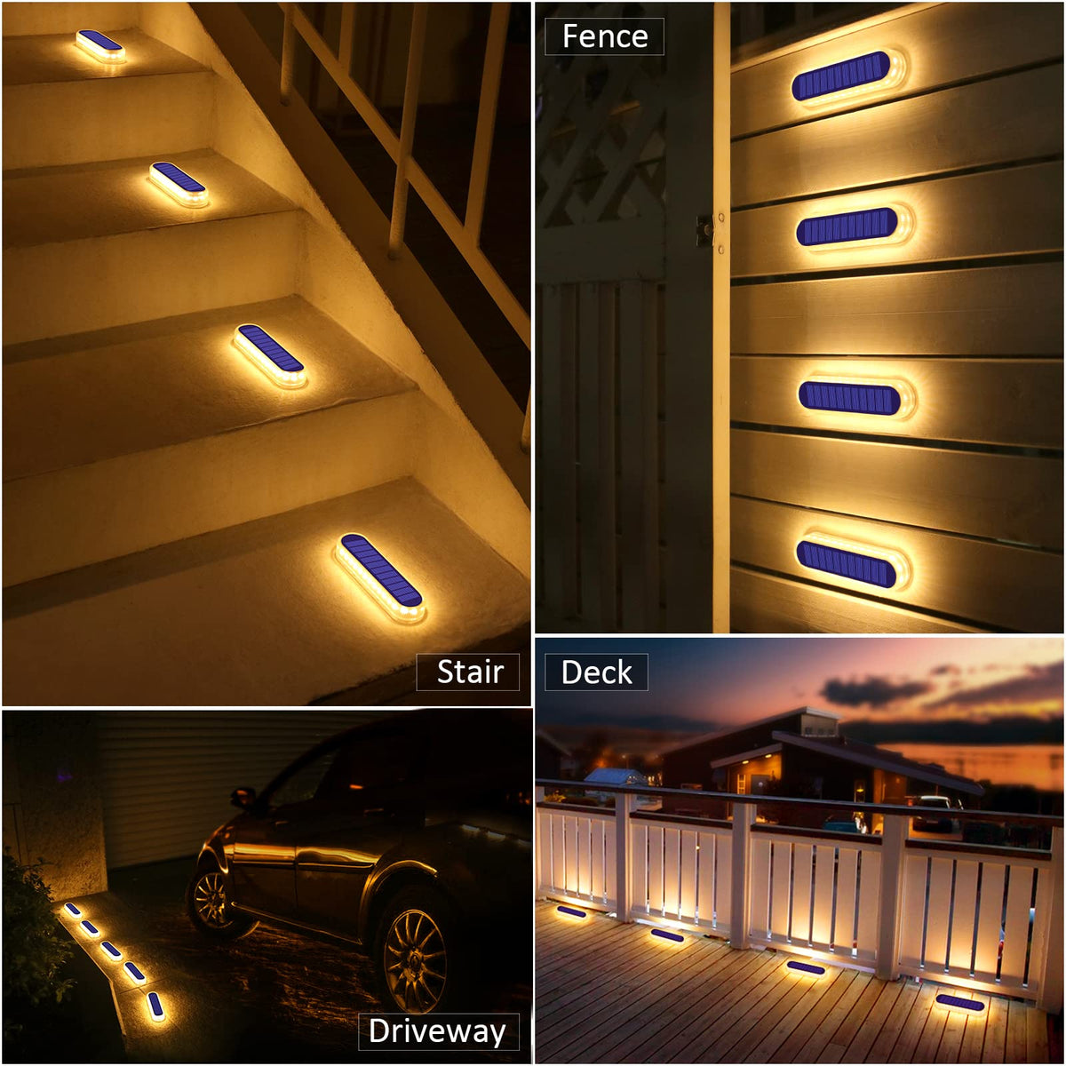 YiLaie solar step lights brighten walkways and patios without disturbing neighbors