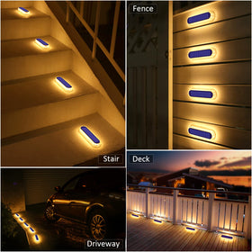 YiLaie solar step lights brighten walkways and patios without disturbing neighbors
