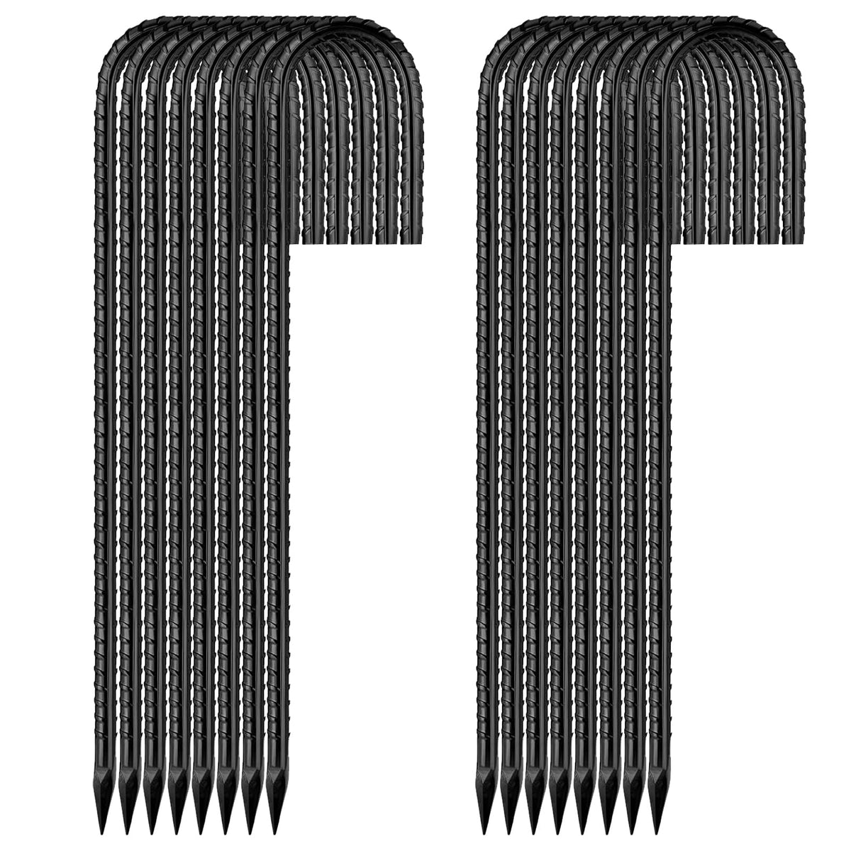 YILEGSYO 12-inch garden stake set ready for sturdy outdoor use.
