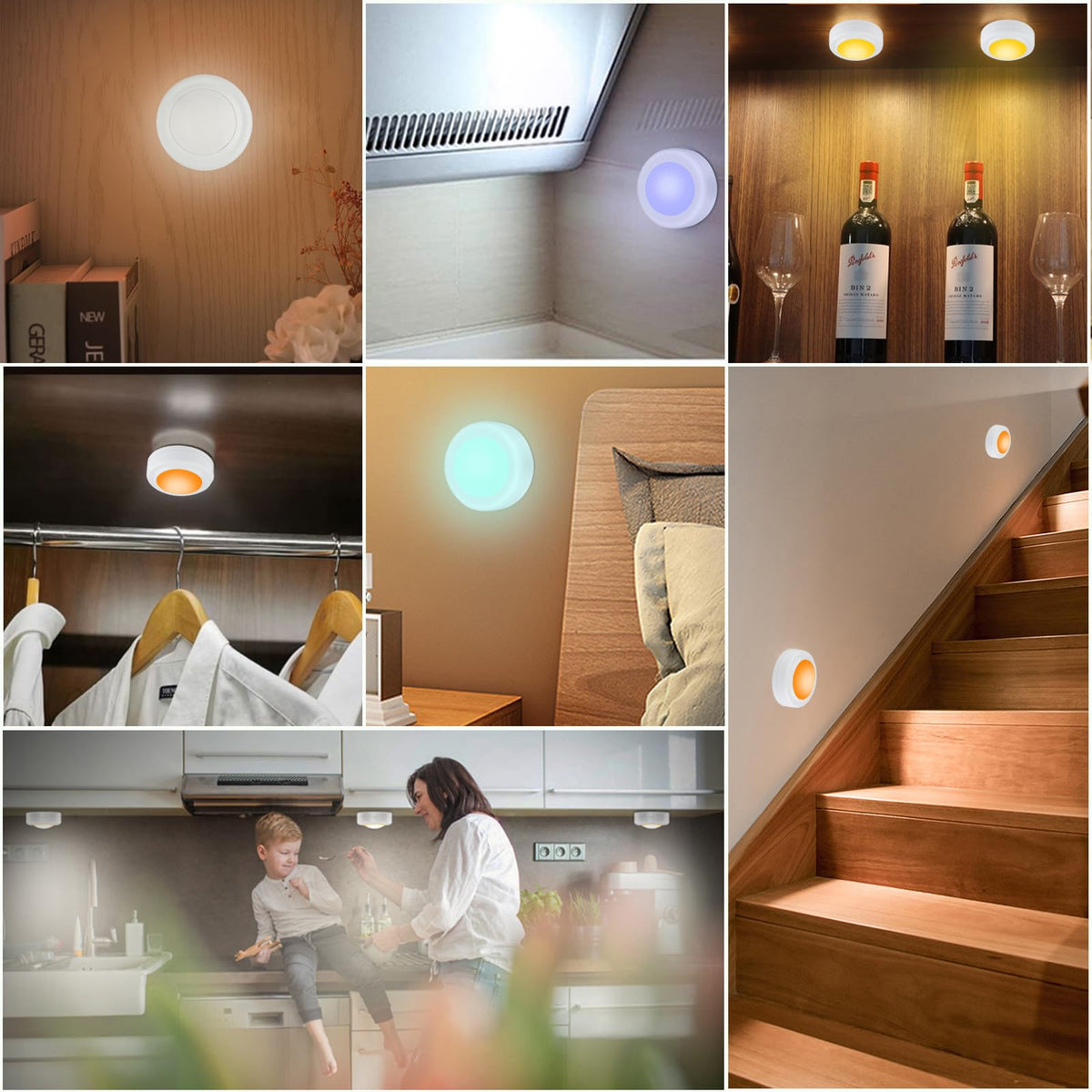 Yiliaw dimmable puck light with timer function for closets