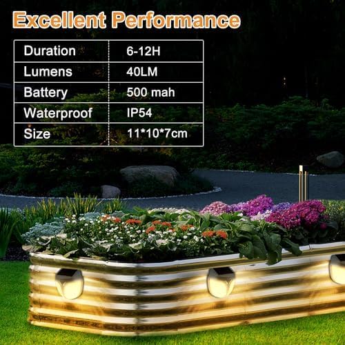 YINDUZ 4-pack solar lights for multiple raised beds.