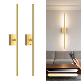 YINDUZ battery-operated wall sconce set, front view with warm ambient light in living spaces