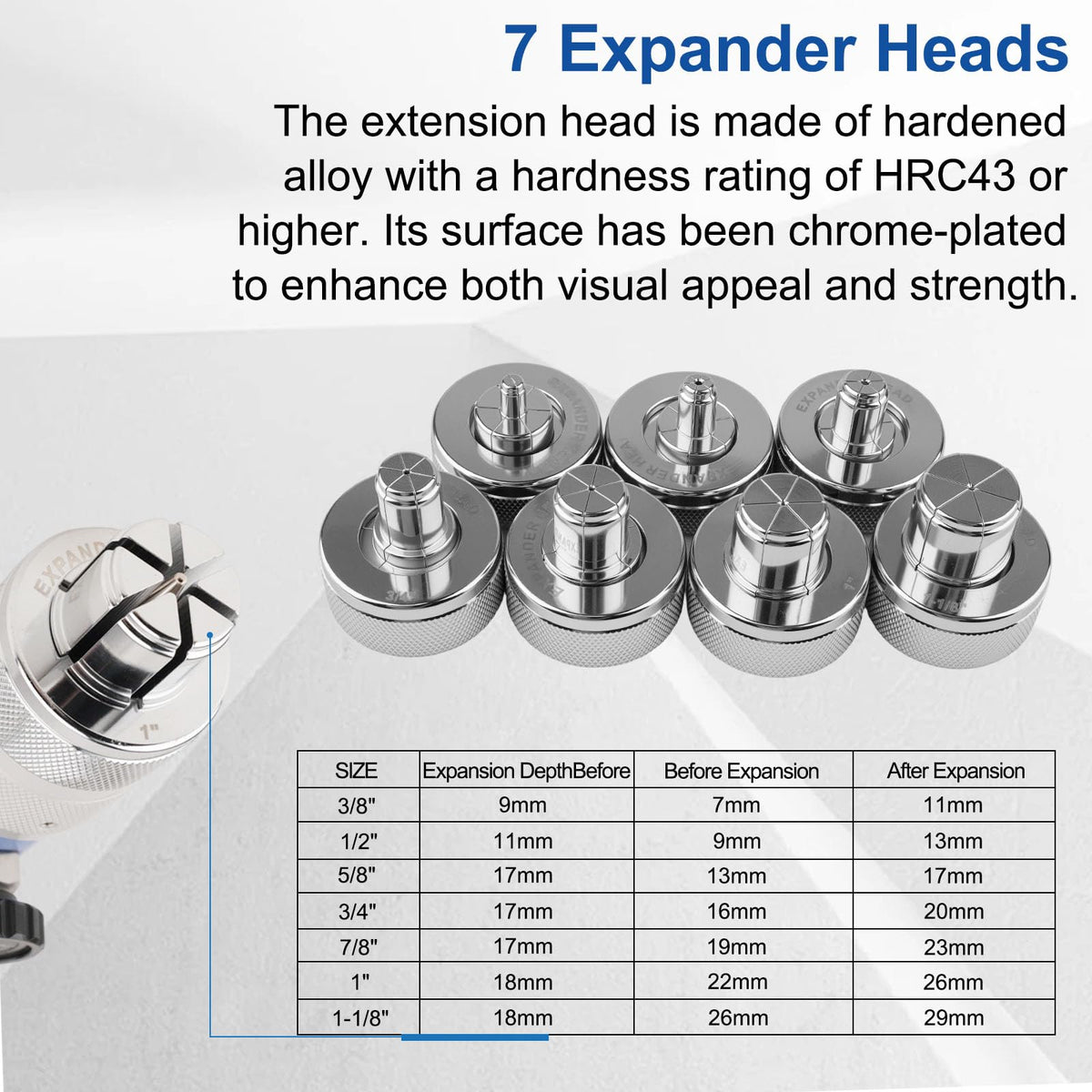 YINGKESI expander head 5-8 suits mid-size pipe sizes for robust HVAC fittings.