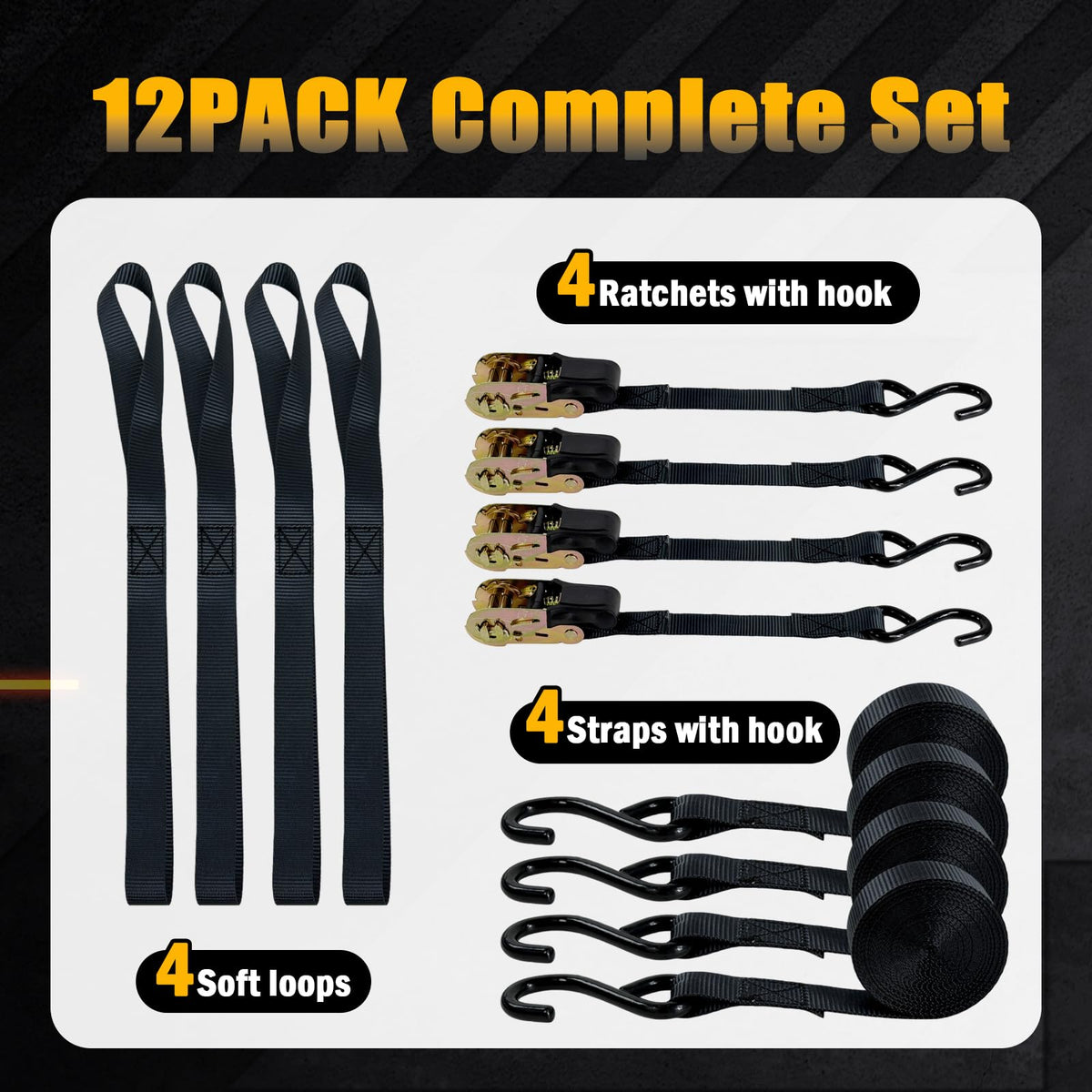 YINGKESI soft loops enable easy attachment and prevent scratches during securing.