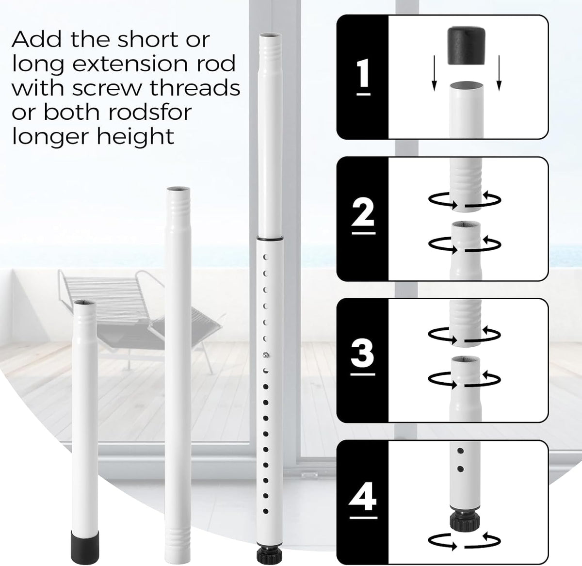 yingranlock bar with rubber tips protects glass while resisting movement