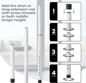 yingranlock bar with rubber tips protects glass while resisting movement